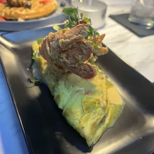 Fried lobster omelette is amazing.