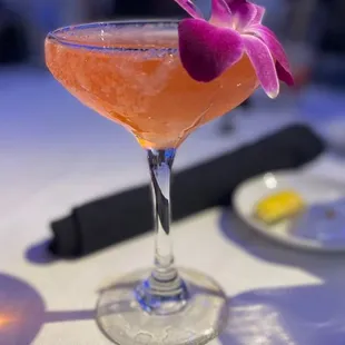 a cocktail in a coupe glass