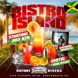 various drinks and drinks on the beach