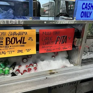 Menu , drinks