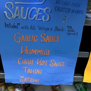 Sauce options