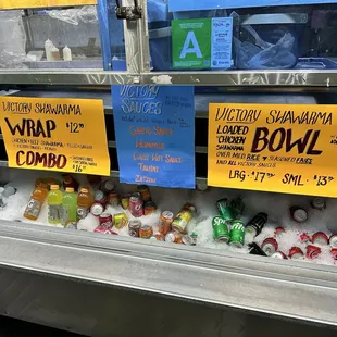 Menu drinks