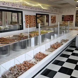 a variety of pastries on display