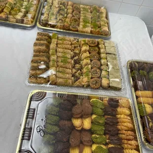 trays of cookies and pastries