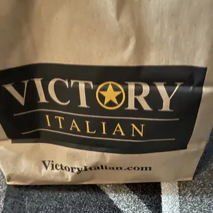 a bag of italian food