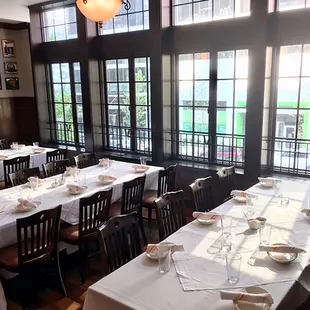 empty tables in a restaurant