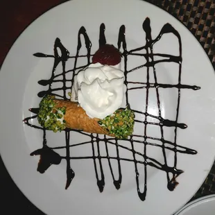 Cannoli dessert. Beautifully presented.