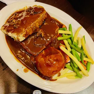 meatloaf with boiled vegetables