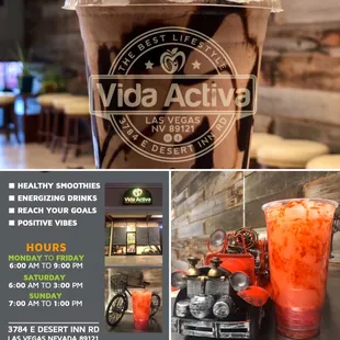 a picture of a cup of ice cream and a drink