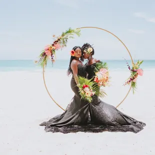 Lesbian wedding on the beach. These ladies were so gorgeous!