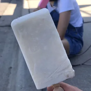 Horchata popsicle (ft bubblegum popsicle in background)