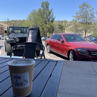 Patio view of pine trees