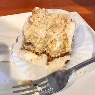 Delicious fresh raspberry coffee cake