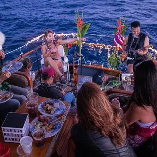 This is me (Dillon Pakele) performing with my friend Kalei Mau on the Vida Mia for all the guest!