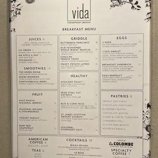 Vida Menu