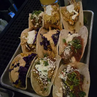An assortment of tacos