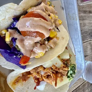 Scallop taco and I think Al pastor taco. Scallops are one of my favorites!