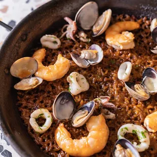 paella de mariscos closeup