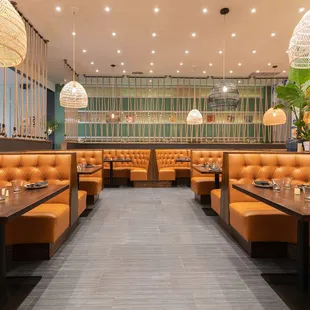 rope private room with booth seating