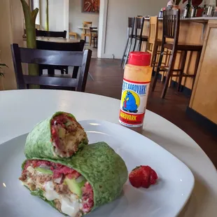 a burrito on a plate