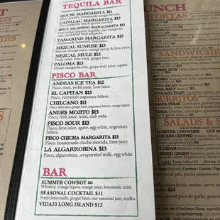menu