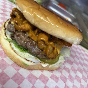 Green Chile Cheese Burger