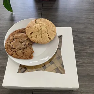 a plate of cookies on a table