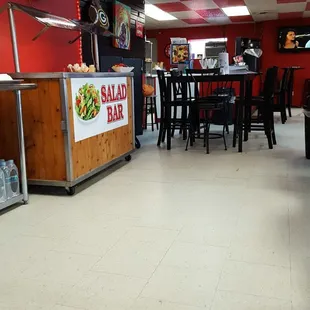 tables and chairs in a restaurant