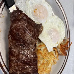 Steak and eggs - really good!