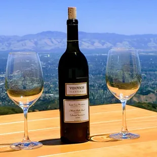 Come up and enjoy delicious Estate Cabernet on our patio over looking the entire Bay Area.