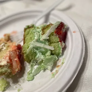 a piece of cake on a plate