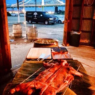 S+S Gastro Grub Catering's Whole (Devil's Gulch Ranch) Pig Roast for a Birthday Party at Vie Winery