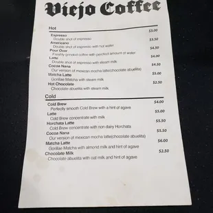 Current Menu as of 09/19/21. Fall seasonal menu to come! #PSL