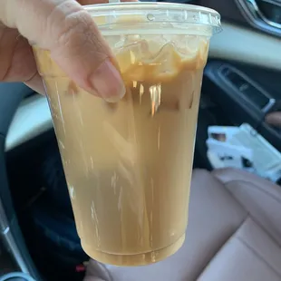 Trying the horchata latte