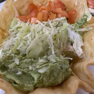 Shredded chicken taco salad with no sour cream
