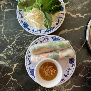 Fresh Spring rolls and veggie for my pho