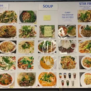 ramen and noodles, menu