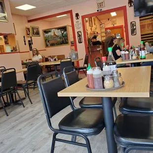 Done in open but tables too close.