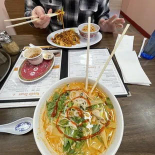 Khao Poun with sriracha on top- so darn good!!