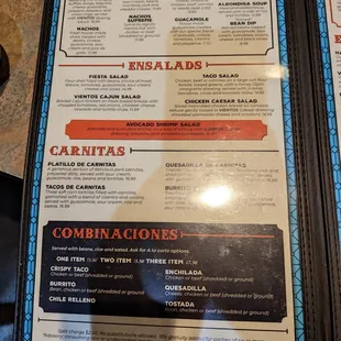 the menu