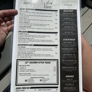 The menu! Such great options!