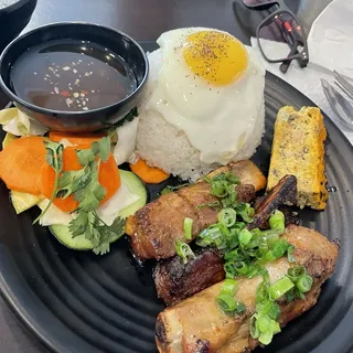 Grill Pork-ribs with Broken rice