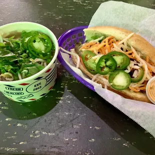 VB Special with meatball pho and pork Banh Mi.