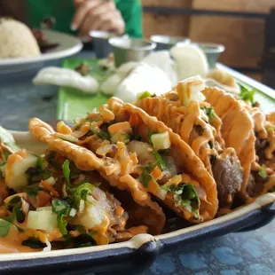 VB Tacos  We ordered 1/2 shrimp, 1/2 beef...Yumm!