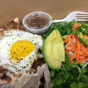 Love this rice bowl with chicken, added eggs, avocado and all the veggies along with citrus ginger sauce. I'm in heaven!!!