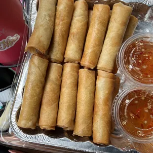 small egg roll tray. 20/$30 freshly made