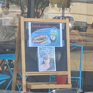 a menu on a chalkboard