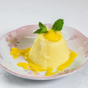 Mango Pudding with Mango Coulis on top
