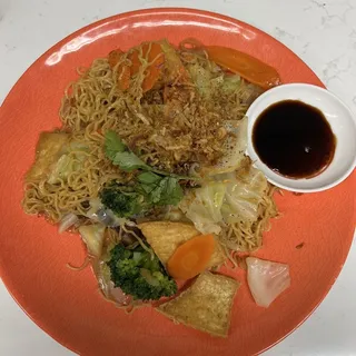 Stirred-Fries Vegetable with Tofu Rice Plate