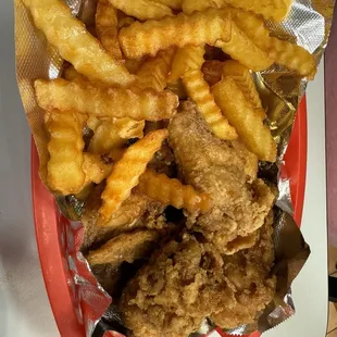 Wings (garlic butter) flavor and fries extra crispy  My mother in law loved the wings!  10/10